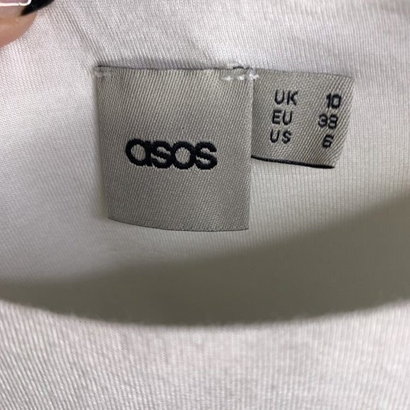 ASOS Black and White Color Block Sleeveless/Long Sleeve Bodycon Dress Size 6 - Picture 3 of 4